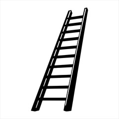 Folding ladder vector silhouette construction equipment access solution