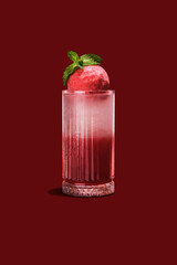 Delightfully Refreshing Berry Sorbet Cocktail with a Touch of Mint