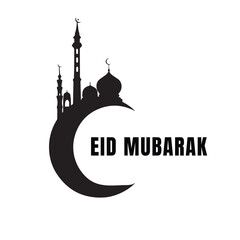 Islamic calligraphy of Eid Mubarak, Vector Illustration. 