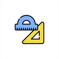 Geometry tools arranged neatly on white surface for educational purposes, symbolizing precision and learning.