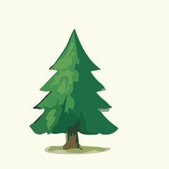 vector illustration of tree in watercolor style
