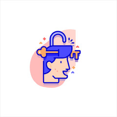 vector illustration of a hand holding a wrench