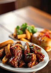  wings, saucy wings, grilled wings, baked wings, barbecue sauce, hot wings, smoky 