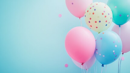 Pastel Balloons with Festive Background.