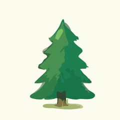 vector illustration of tree in watercolor style