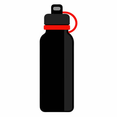 Reusable water bottle vector on white background.