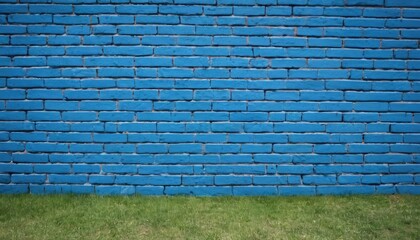 Blue Brick Wall stock photo. 4