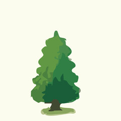 vector illustration of tree in watercolor style