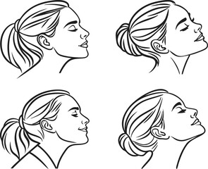 Minimal Line Art Faces Bundle for Creative Projects. Elegant Line Art Faces Bundle in Minimal Style. Modern Minimal Line Art Faces Bundle for Designers. Line Art Faces Bundle with Simple Minimal Style