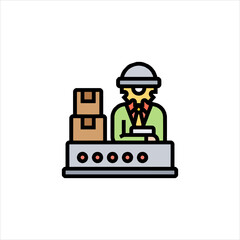 vector illustration of a man with a suitcase