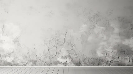 Grey Textured Wall with White Wood Floor Interior Design Background