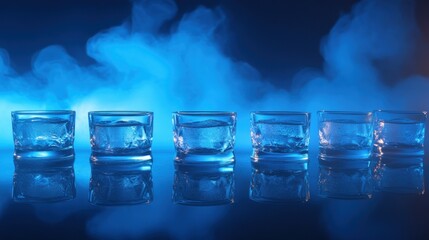 Cool drinks in ice-filled glasses