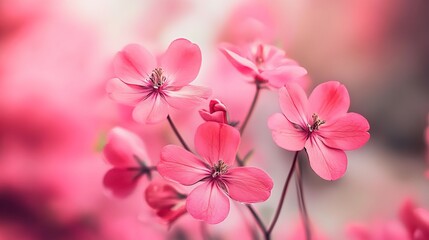 Fototapeta premium Beautiful pink flowers blossom in springtime garden soft focus bloom petal fresh macro plant image