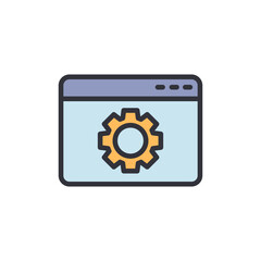 Web maintenance colored icons, minimalist vector illustration ,simple transparent graphic element .Isolated on white background