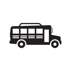 Vector icon of school bus silhouette