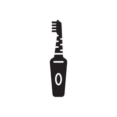 Vector icon of electric toothbrush silhouette