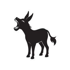 Braying Donkey Silhouette Vector Art