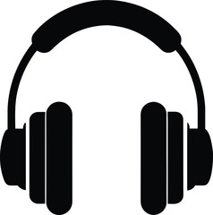 headphone black silhouette vector illustration