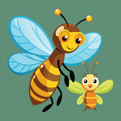 Firefly bee vector art illustration.