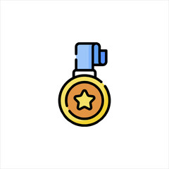 vector illustration of a gold medal