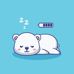 Illustration vector grapich of a sleeping bear perfect for wallpaper design 