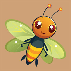 Firefly  vector art illustration.