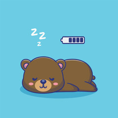 Illustration vector grapich of a sleeping bears perfect for stickers design 
