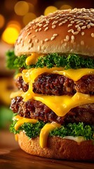 hamburger with french fries