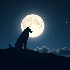 Obraz premium wolf howling at the moon