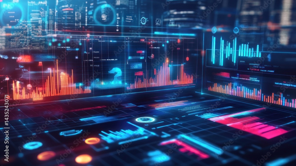 Poster complex data visualizations on multiple interconnected screens