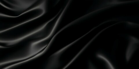 Obraz premium Closeup View of Black Satin Fabric Texture