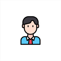 set of funny cartoon manager