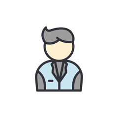 Groom colored icons, minimalist vector illustration ,simple transparent graphic element .Isolated on white background