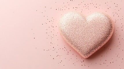 Pink glitter heart with Valentines Day.