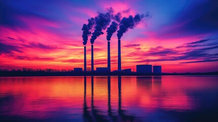 Industrial Sunset Pollution