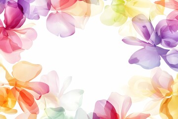 Obraz premium Elegant petal frame template ideal for invitations, announcements, or artistic displays celebrating nature.