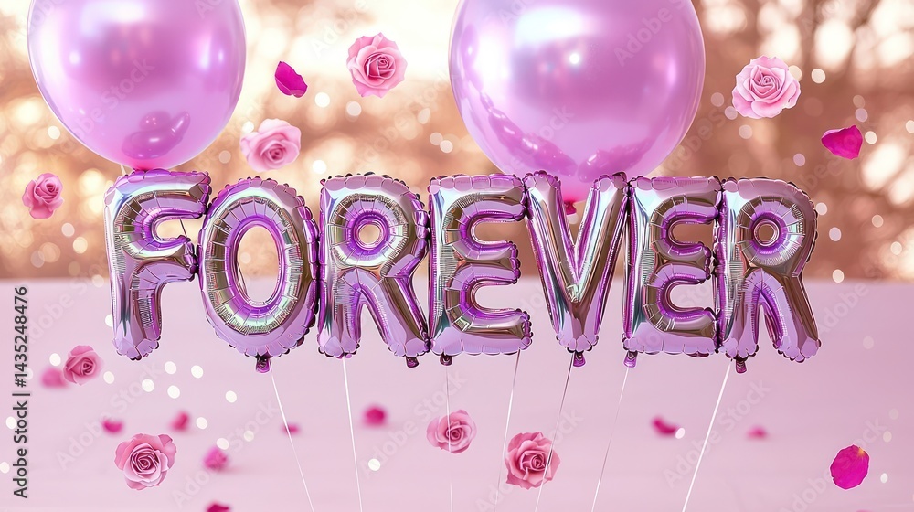 Aufkleber large, iridescent balloon letters spelling 