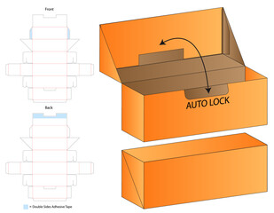 Auto Lock Packaging Box Blueprint Template