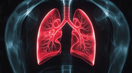 digital x ray of a human lungs