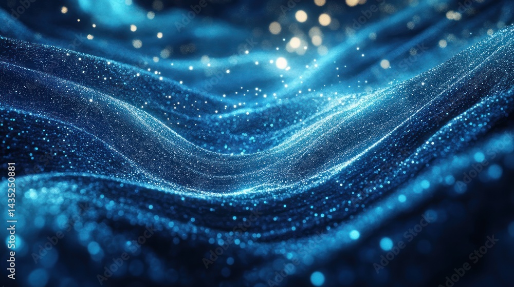 Poster abstract digital wave of particles