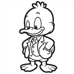 Obraz premium Dapper duckling stands smartly dressed