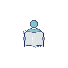 man reading book