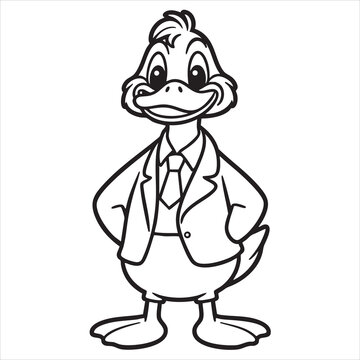 Dapper Duck Cartoon Character in Business Attire