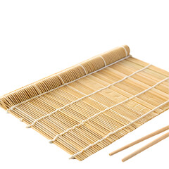 Sushi Rolling Mat: Bamboo Sushi Making Mat with Chopsticks on transparent background