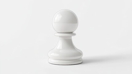 A white chess piece is on a white background