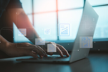Modern business operations integrating data visualization and performance tracking through digital tools.