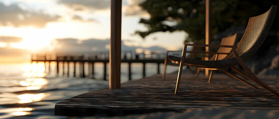 Tranquil Sunset on a Wooden Pier