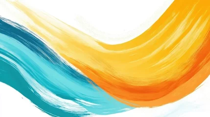 Rolgordijnen zonder boren abstract summer wave painting © arisa