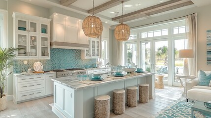 Coastal Kitchen Interior Design.