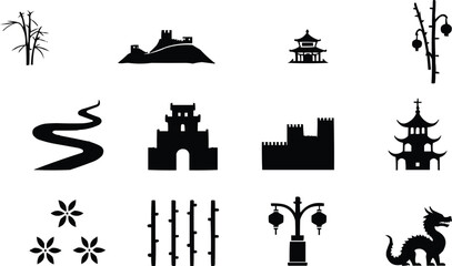  east asia vector set, chinese new year eps